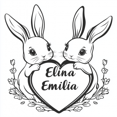 Cute Bunnies Tattoo Design