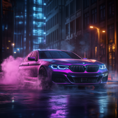 Sleek BMW at Night