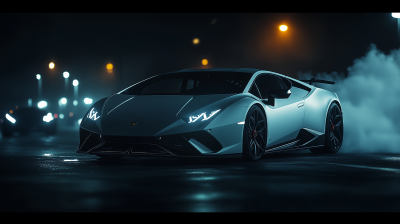 Sleek Lamborghini at Night