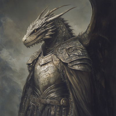 Realistic Dragon in Ornate Plate Armor