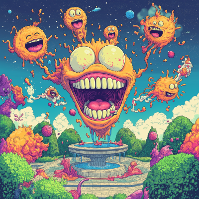 Surreal Laughing Monster Illustration