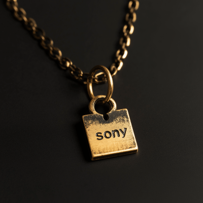 Golden Necklace with Sony Pendant