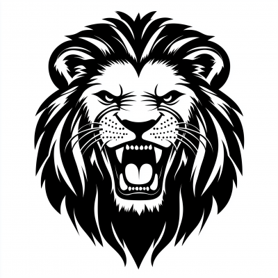 Roaring Lion’s Head Vector Illustration