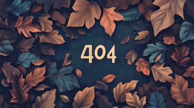 Pastel Autumn Leaves Illustration with Number 404