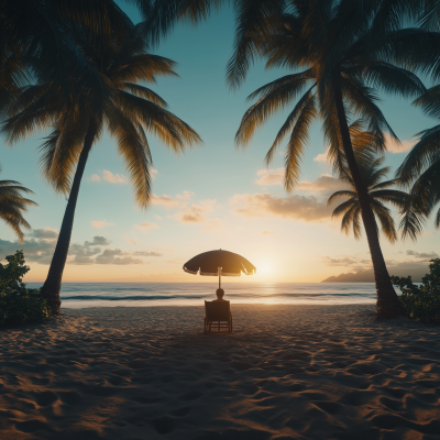 Beach Sunset Landscape