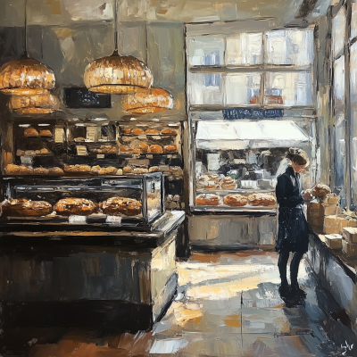 Abstract French Bakery Oil Painting