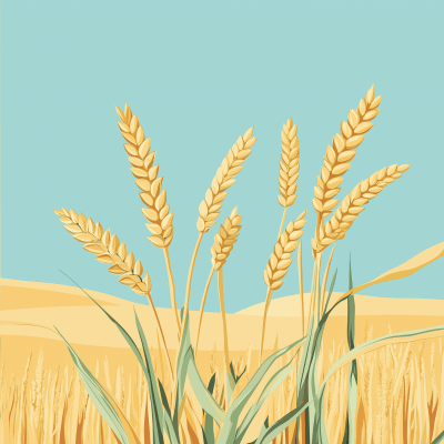 Summer Retro Neo Wheat Field