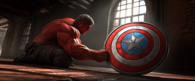 Red Hulk Harrison Ford with Captain America Shield