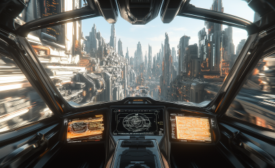 Futuristic Spaceship Cockpit