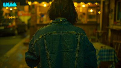 Cool Woman’s Denim Jacket Closeup