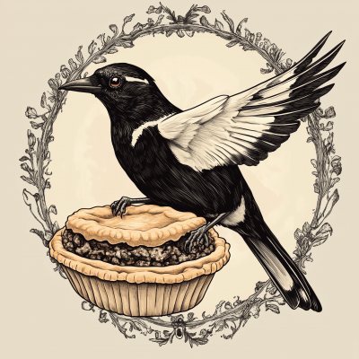 Magpie Bird with Australian Meat Pie