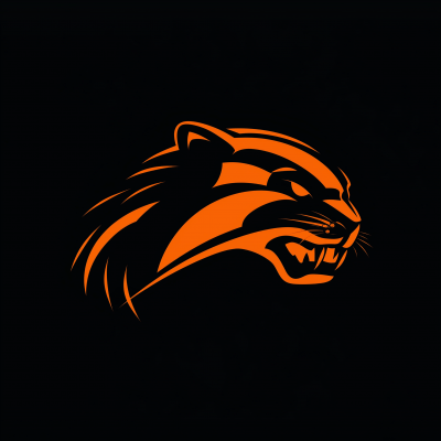 Minimalist Train Logo with Panther Face on Football