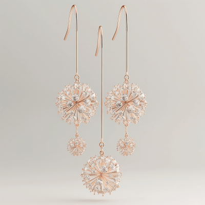 Delicate Rose Gold Earrings with Diamonds