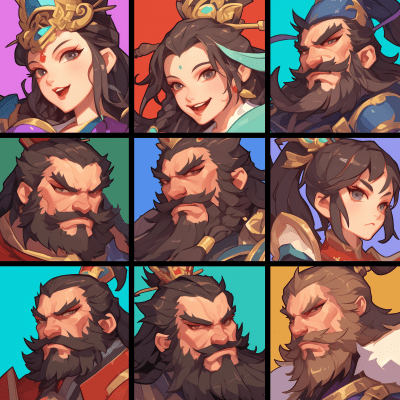 Romance of the Three Kingdoms Cartoon Avatars