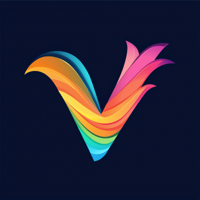 Expressive Viral Logo with Letter V