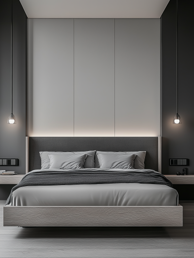 Modern Gray Toned Bedroom