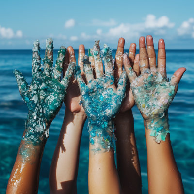 Diverse Teenagers Holding Plastic Pieces