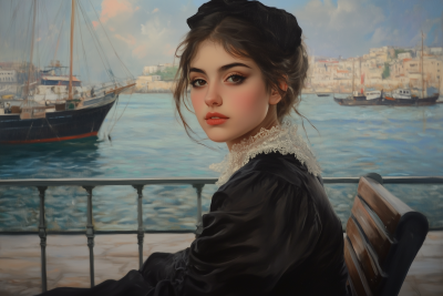 Portrait of a Woman by the Seaside