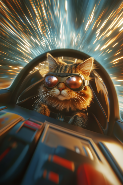 Cat Pilot in Space