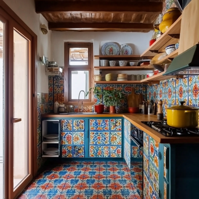 Nostalgic Kitchen with Spanish Tiles