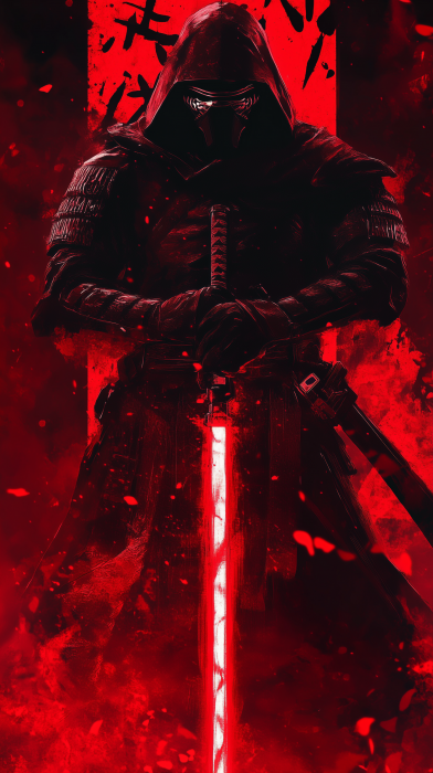 Samurai Sith Lord with Red Lightsaber