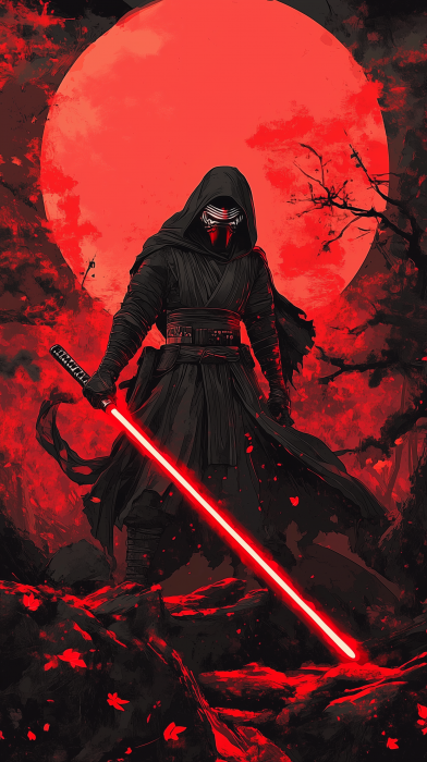 Samurai Sith Lord with Red Lightsaber