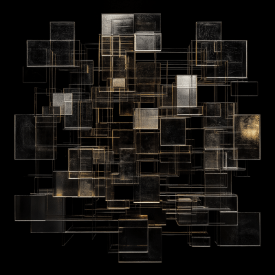 Metallic Blocks on Black Background