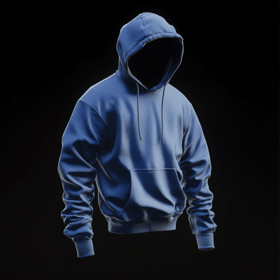 Floating Blue Hoodie in Unreal Engine 5 Studio Setting