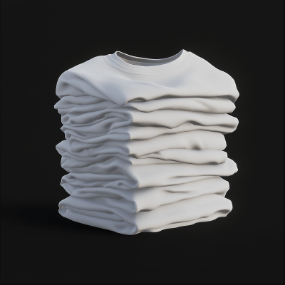 Stack of White T-Shirts