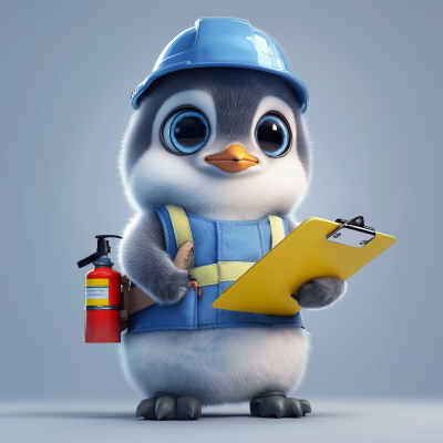 Baby Penguin in Safety Gear