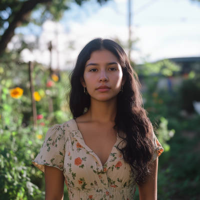 Young Woman in Garden