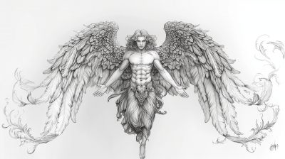 Biblical Angel Lucifer Tattoo Design