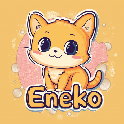 Cute Lettering Sticker for Kid Named Eneko