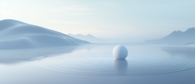 Minimalist Egg on Water with Ripples