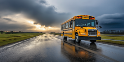 American School Bus Urban Photo