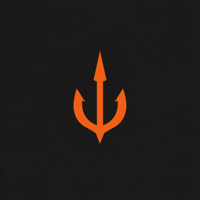 Trident and oil rig logo icon