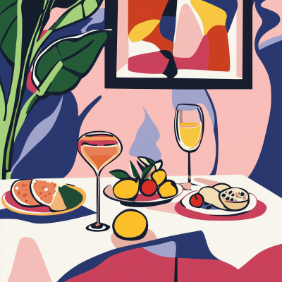 Neapolitan Tarallo Illustration in Matisse Style