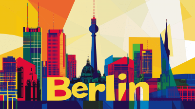 Colorful Pop Art City Skyline Poster