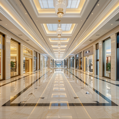 Empty Mall Retail Space in a Luxury Mall