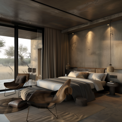 Modern Luxury Hotel Bedroom in Botswana