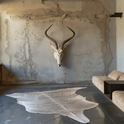 Kudu Rug on Concrete Floor