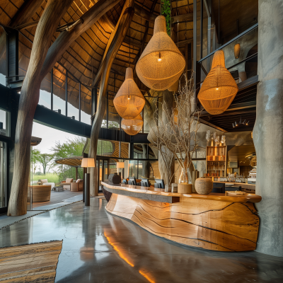 Luxury Hotel Reception Area in Botswana