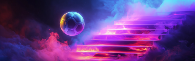 Abstract Soccer with 3 Steps Platform