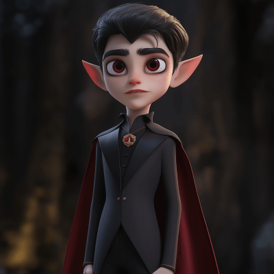 Teen Vampire in Pixar Style