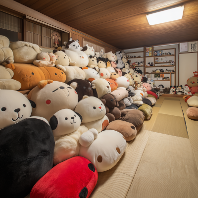 Cozy Plush Room with Stuffed Animals