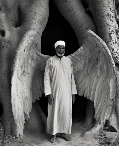 Elder African Angel at Baobab Tree