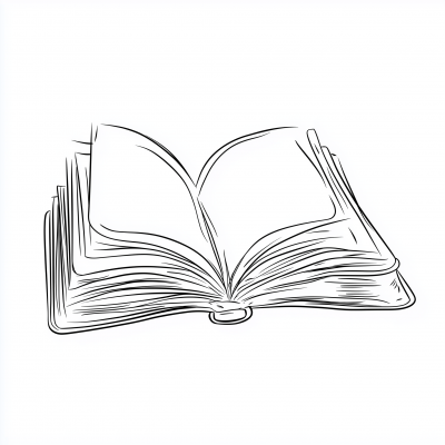 Simple One Line Drawing of a Book