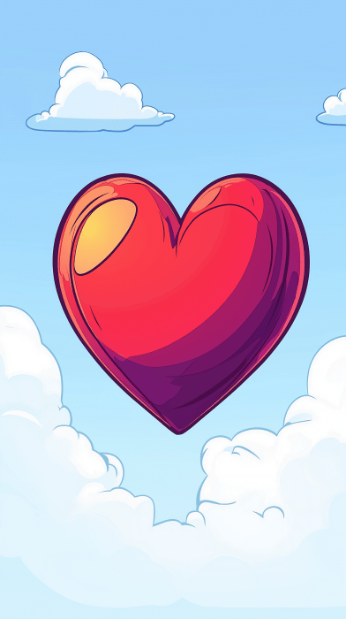 Floating Cartoon Heart