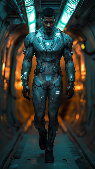 Futuristic Afrofuturistic Mercenary