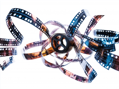 Floating Film Reels with Scenes